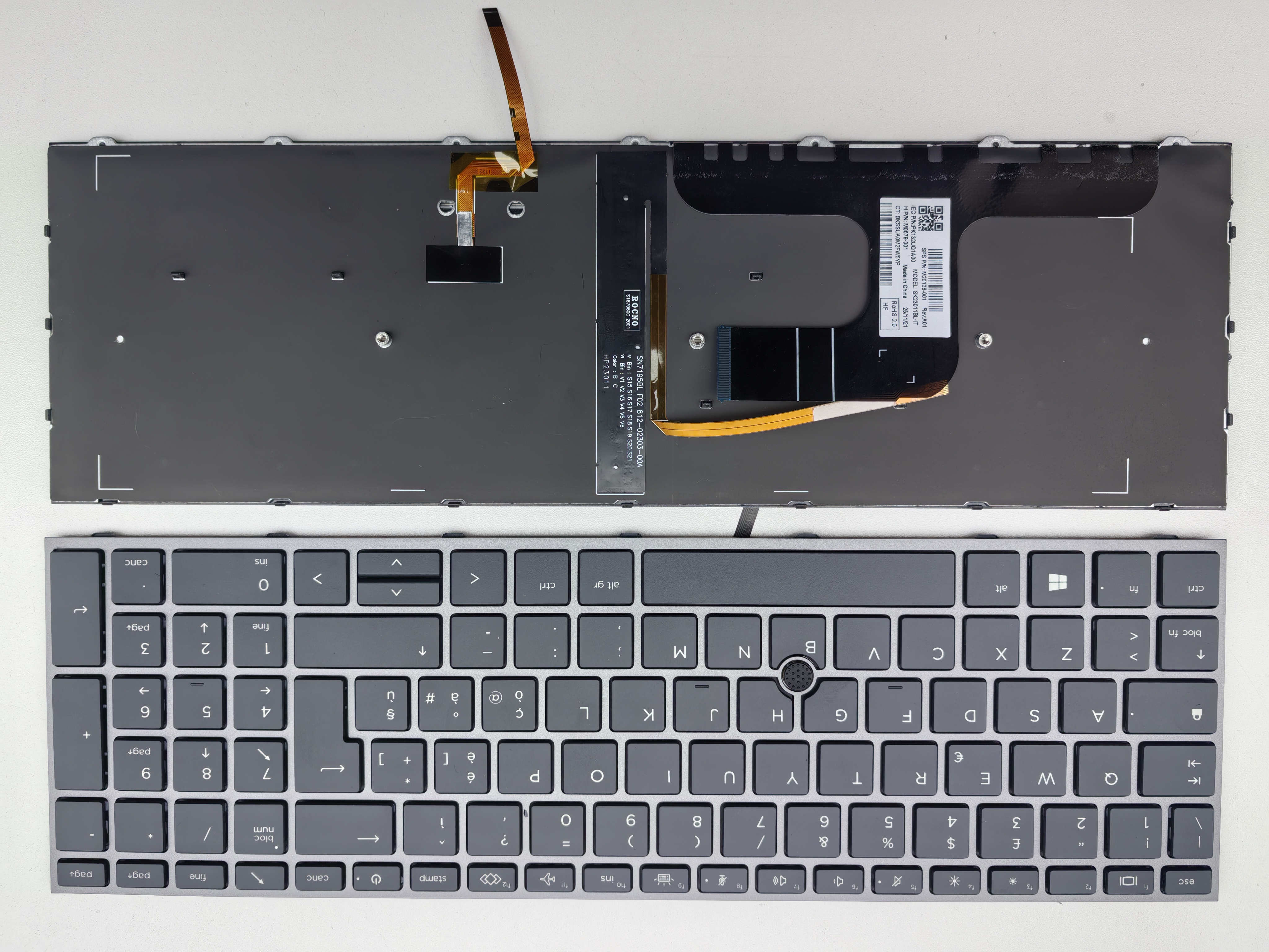 Picture of New Replacement Laptop Keyboard For HP ZBOOK17G7/ZBOOK17G8/ZBOOK Fury 17 G7 G8 SILVER FRAME BLACK With Point Backlit (OEM) IT Layout